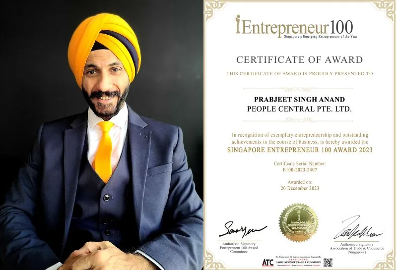 Singapore Entrepreneur 100 Award 2023